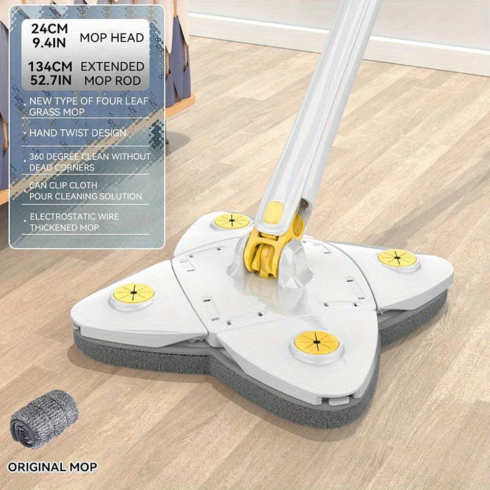 Four Corner Mop with Extendable Handle - Blue