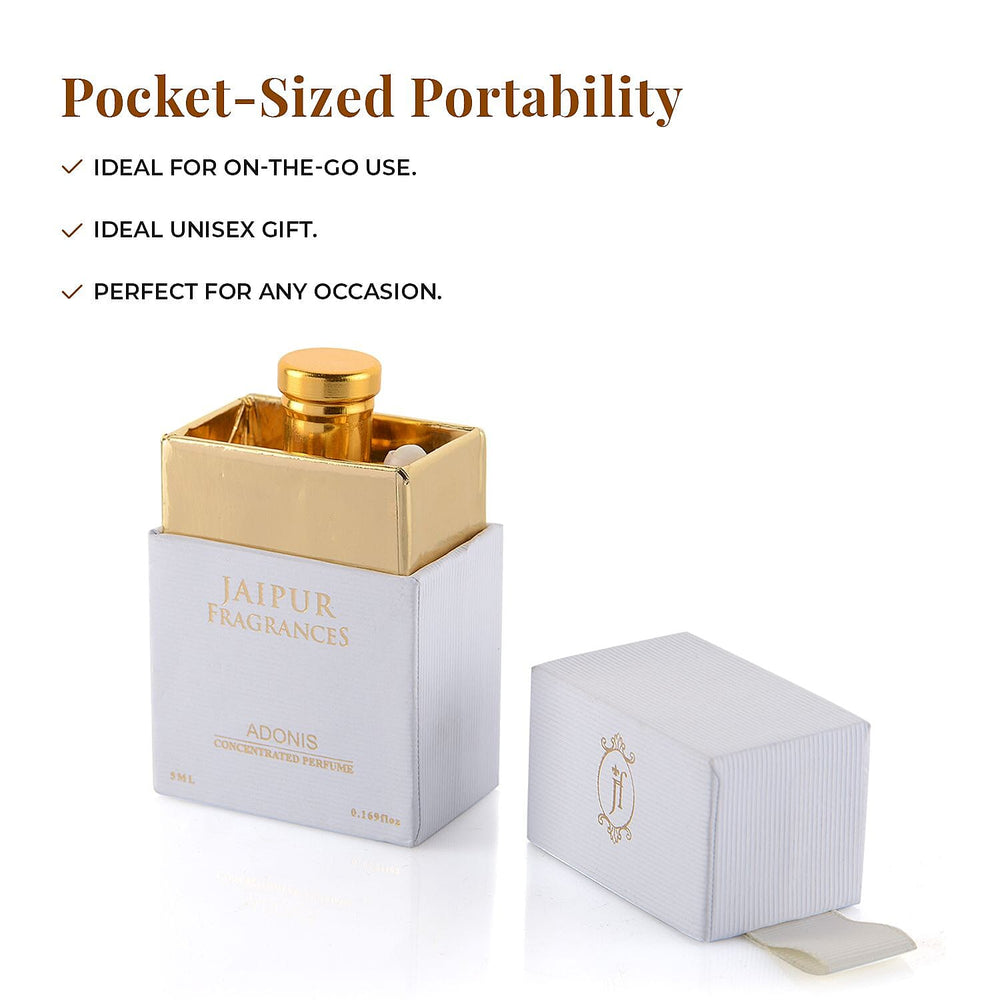 Jaipur Fragrance- 100% Natural Concentrated Perfume - 5ml (Adonis)