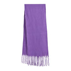 Soft Touch Large Tassle Scarf (190 x 40 cm) - Purple