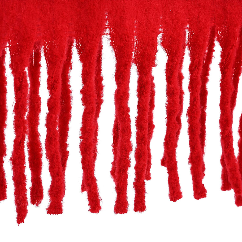 Soft Touch Large Tassle Scarf (190 x 40 cm) - Red