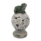 Frog Floral Ball Solar Light (Size 14x14x24.5 cm) - Green - White