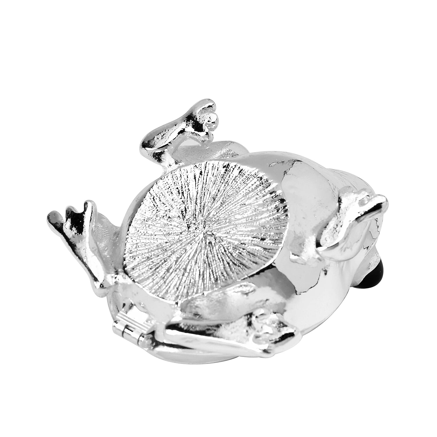 Bowknot Rhinestone Bejewelled Frog Trinket Box (Size 7x6x4 cm) - White