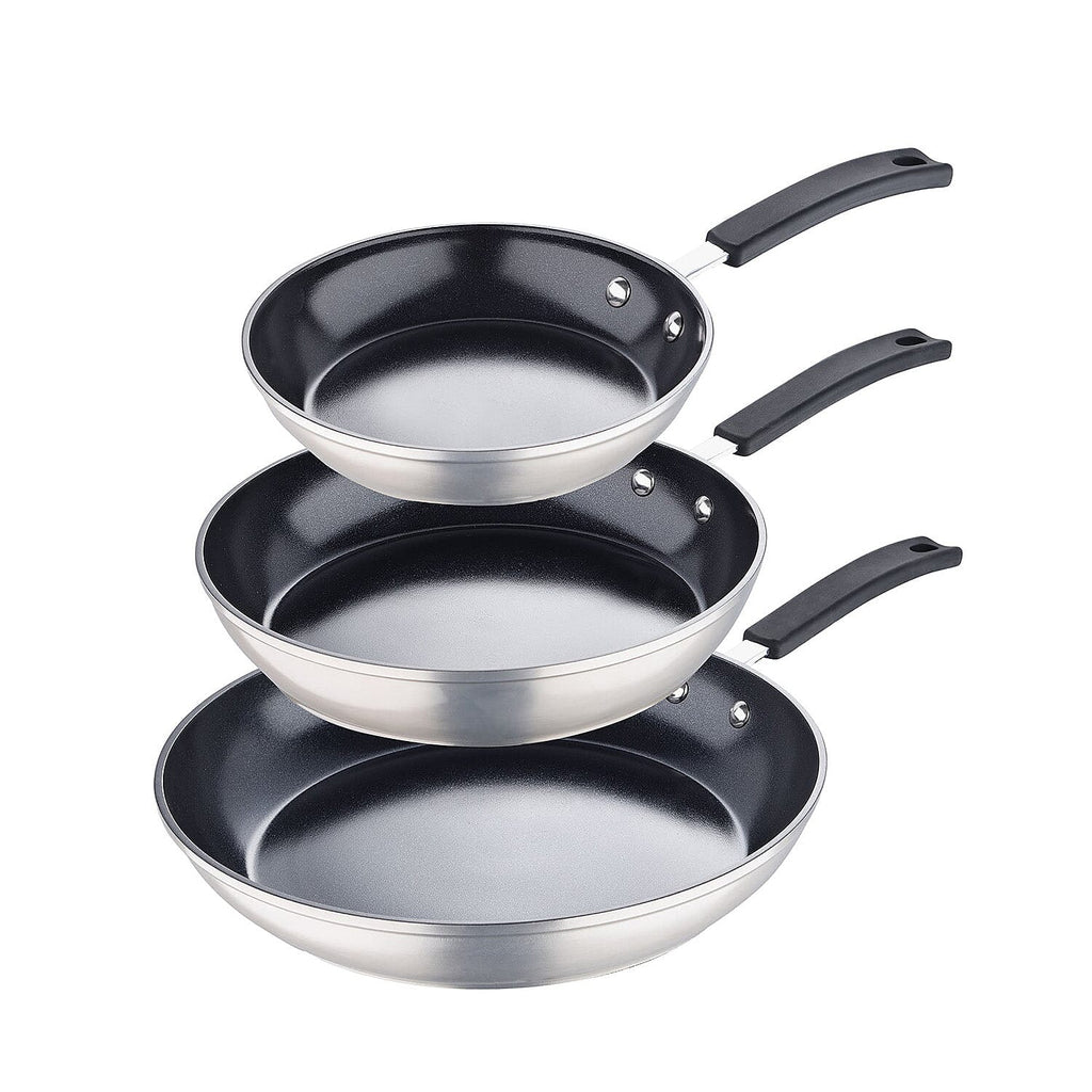 Fry Pan and Skillet (Size 26x20x30 cm) - Silver & Black