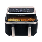 Hamilton Beach Vision Cook Dual Air Fryer (Capacity 9L) - Roast, Crisp, Bake - Healthier, Economic Cooking - Black