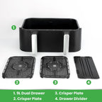 Hamilton Beach Vision Cook Dual Air Fryer (Capacity 9L) - Roast, Crisp, Bake - Healthier, Economic Cooking - Black