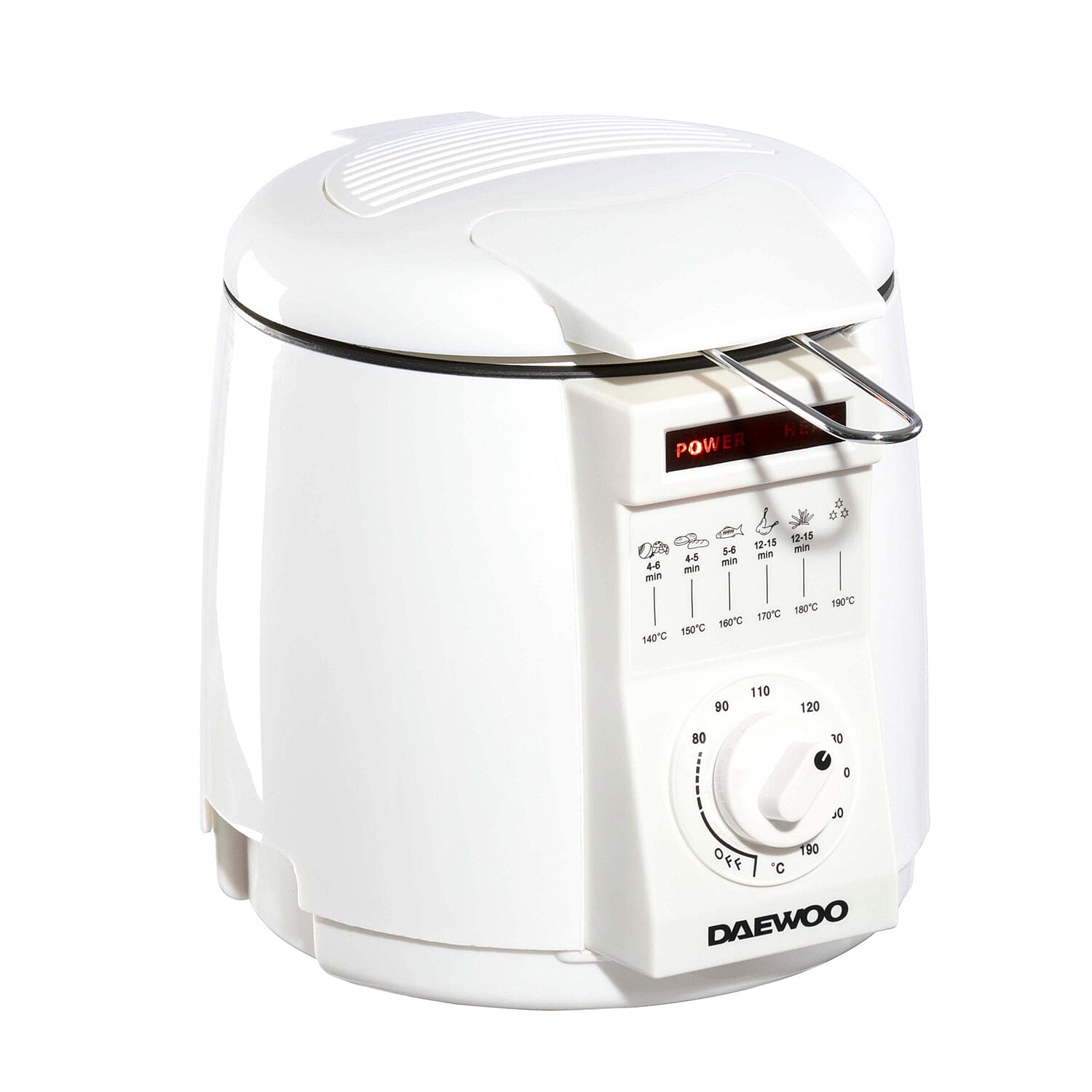 Daewoo Compact Deep Fat Fryer, your space-saving solution for flavourful creations. With a 1-litre capacity