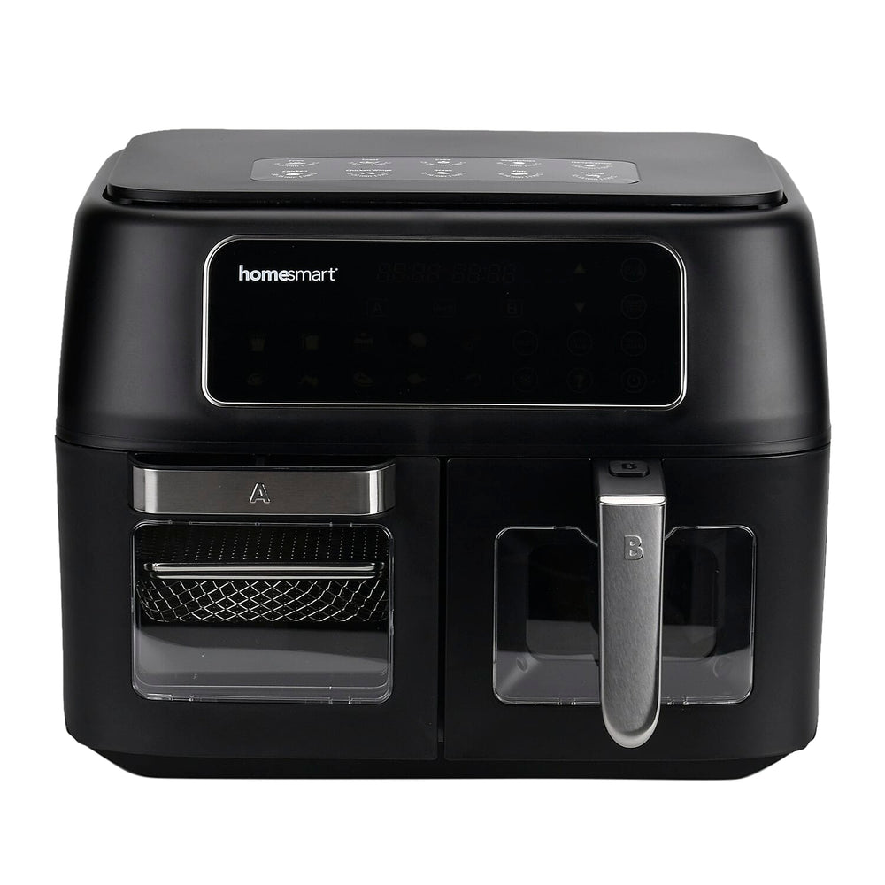 Complete Meal Solution Air Fryer - Dual Draw PLUS Shelves with Digital Touch Screen -  Air Fry, Roast, Bake, Grill, Caserole (Size 40 x31 cm) - Black