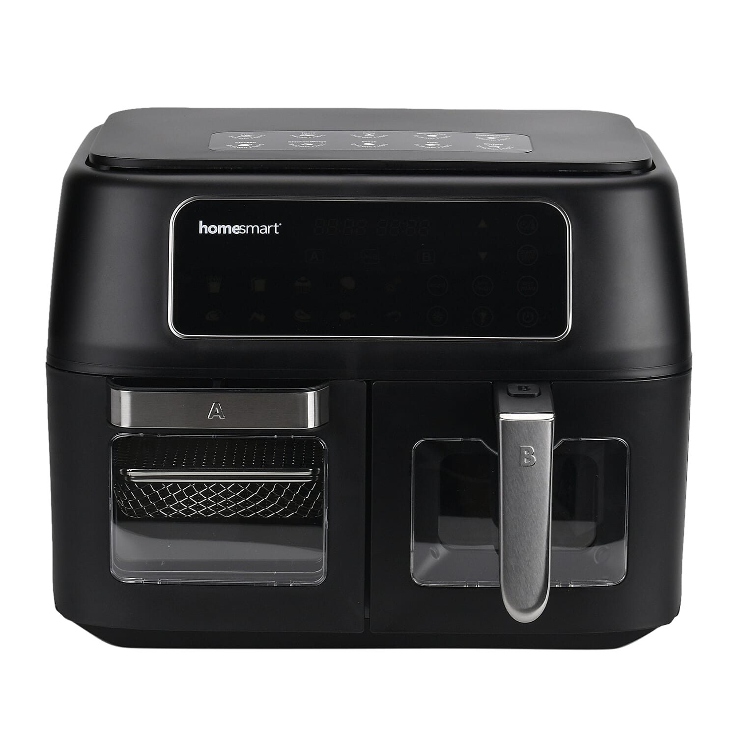 Complete Meal Solution Air Fryer - Dual Draw PLUS Shelves with Digital Touch Screen -  Air Fry, Roast, Bake, Grill, Caserole (Size 40 x31 cm) - Black