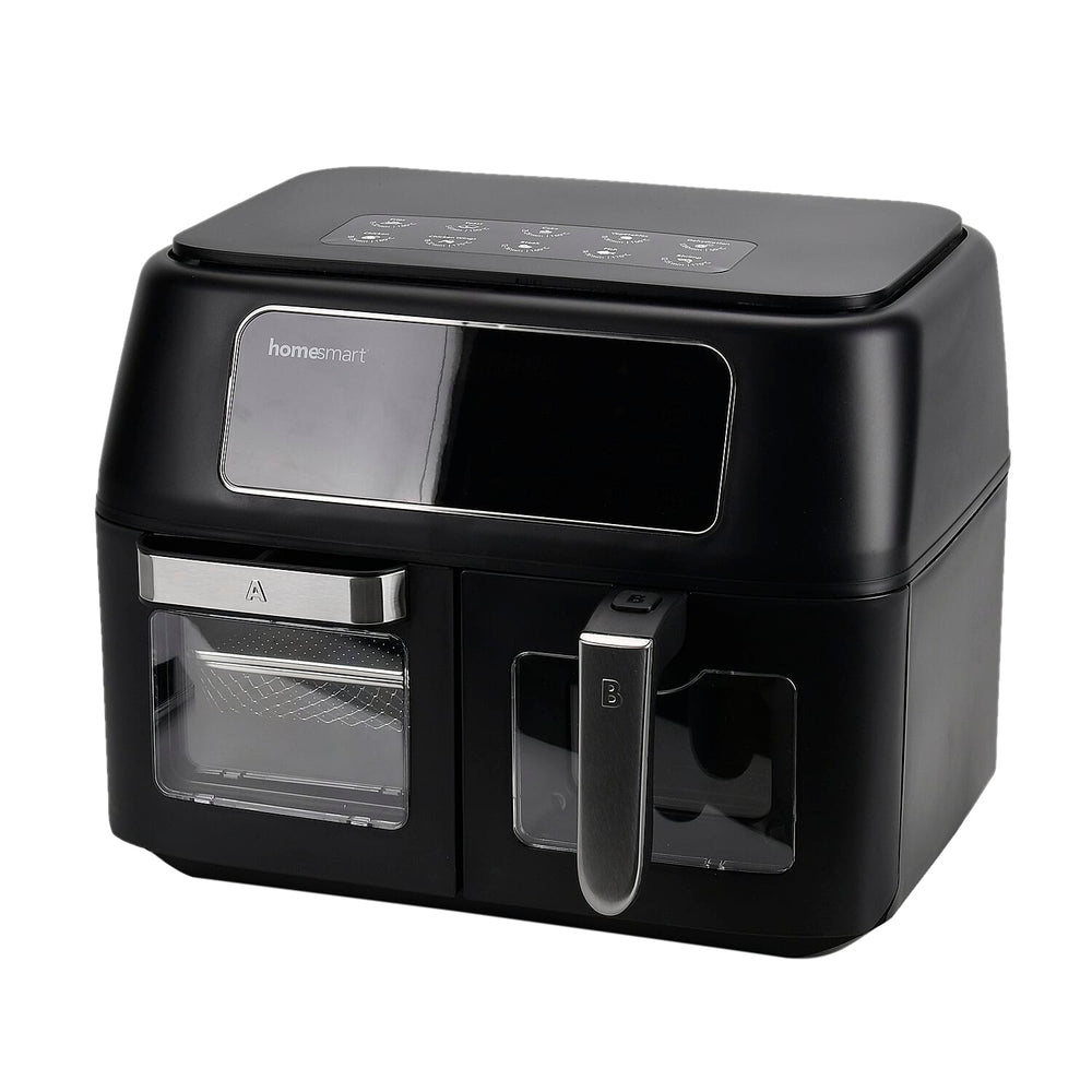 Complete Meal Solution Air Fryer - Dual Draw PLUS Shelves with Digital Touch Screen -  Air Fry, Roast, Bake, Grill, Caserole (Size 40 x31 cm) - Black