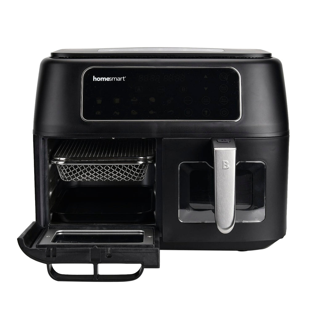 Complete Meal Solution Air Fryer - Dual Draw PLUS Shelves with Digital Touch Screen -  Air Fry, Roast, Bake, Grill, Caserole (Size 40 x31 cm) - Black