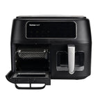 Complete Meal Solution Air Fryer - Dual Draw PLUS Shelves with Digital Touch Screen -  Air Fry, Roast, Bake, Grill, Caserole (Size 40 x31 cm) - Black