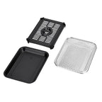 Complete Meal Solution Air Fryer - Dual Draw PLUS Shelves with Digital Touch Screen -  Air Fry, Roast, Bake, Grill, Caserole (Size 40 x31 cm) - Black