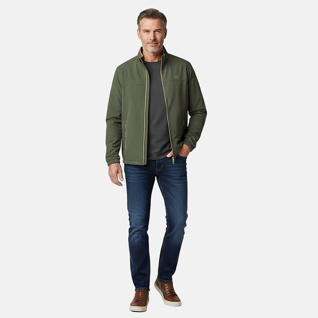 JJ Wills Full Zip Fleece Jacket With Contrast Tipping (Size XXL) - Olive