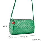 Fully Lined Woven Pattern Crossbody Bag - Green