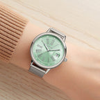 GAMAGES OF LONDON Ladies Sophisticated Blue Dial Watch with Mesh Style Steel Strap