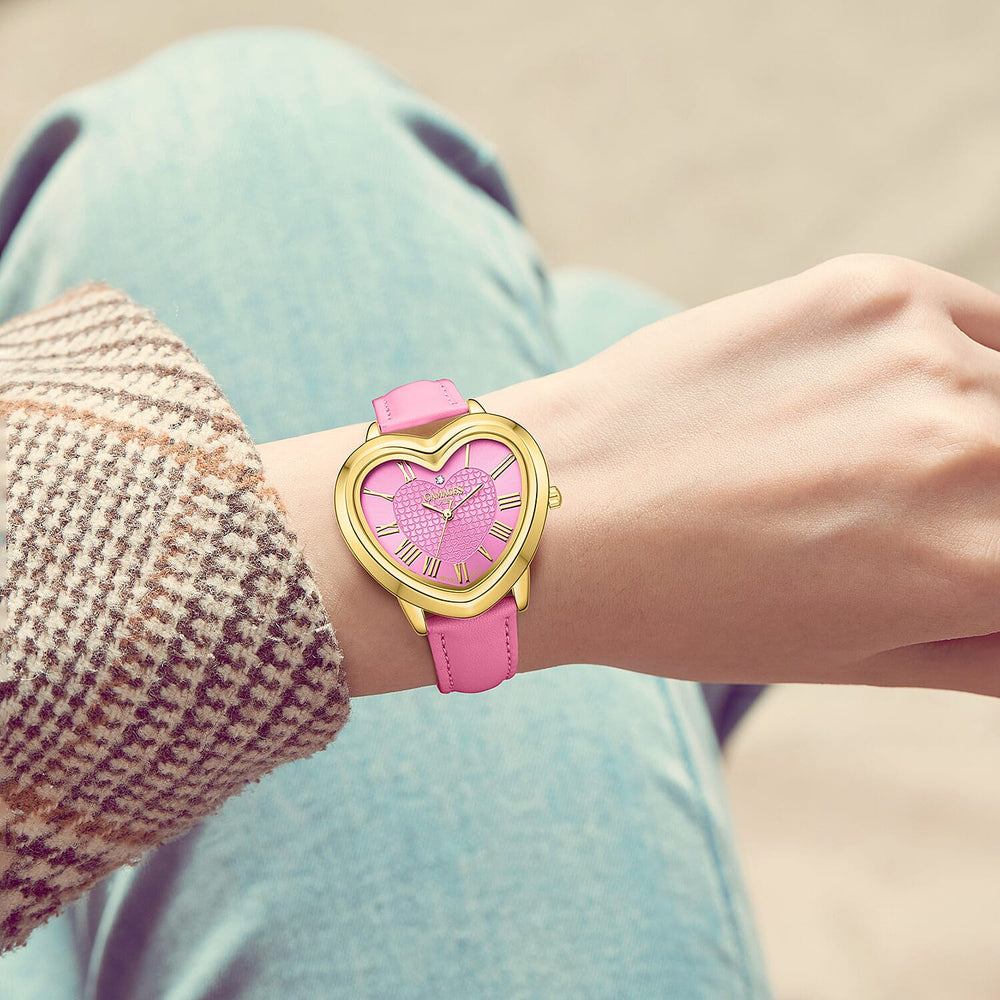 GAMAGES OF LONDON Ladies Heartfelt Diamond in Gold Medium Pink