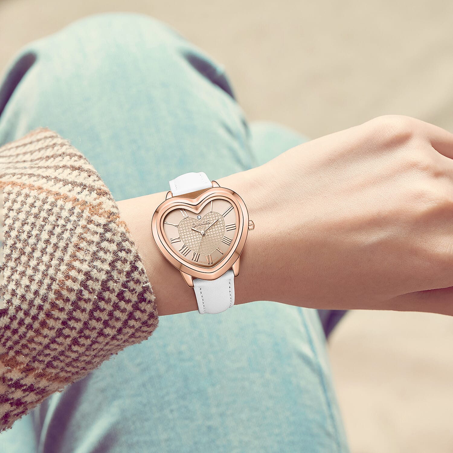 GAMAGES OF LONDON Ladies Heartfelt Diamond in Rose