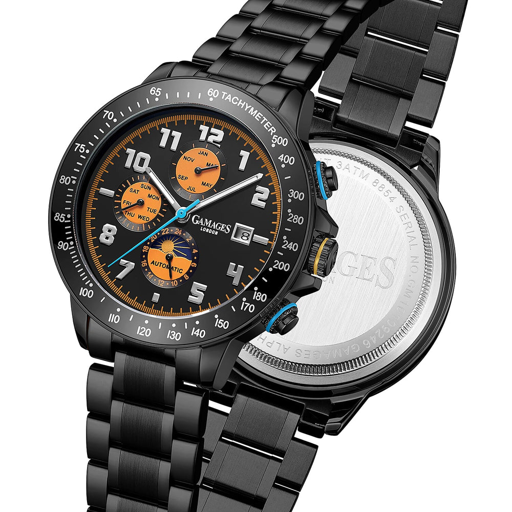 GAMAGES OF LONDON Limited Edition Hand Assembled Alpha Automatic Black IP