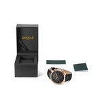 GAMAGES OF LONDON Limited Edition Hand Assembled Bespoke Automatic Black with Rose Gold Tone Dial