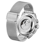 GAMAGES OF LONDON Limited Edition Hand Assembled Cogwheel Automatic Silver Blue