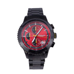 GAMAGES OF LONDON Limited Edition Hand Assembled Conquerer Red Dial Water Resistant Watch in Black Colour Chain Strap