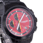 GAMAGES OF LONDON Limited Edition Hand Assembled Conquerer Red Dial Water Resistant Watch in Black Colour Chain Strap