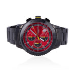 GAMAGES OF LONDON Limited Edition Hand Assembled Conquerer Red Dial Water Resistant Watch in Black Colour Chain Strap