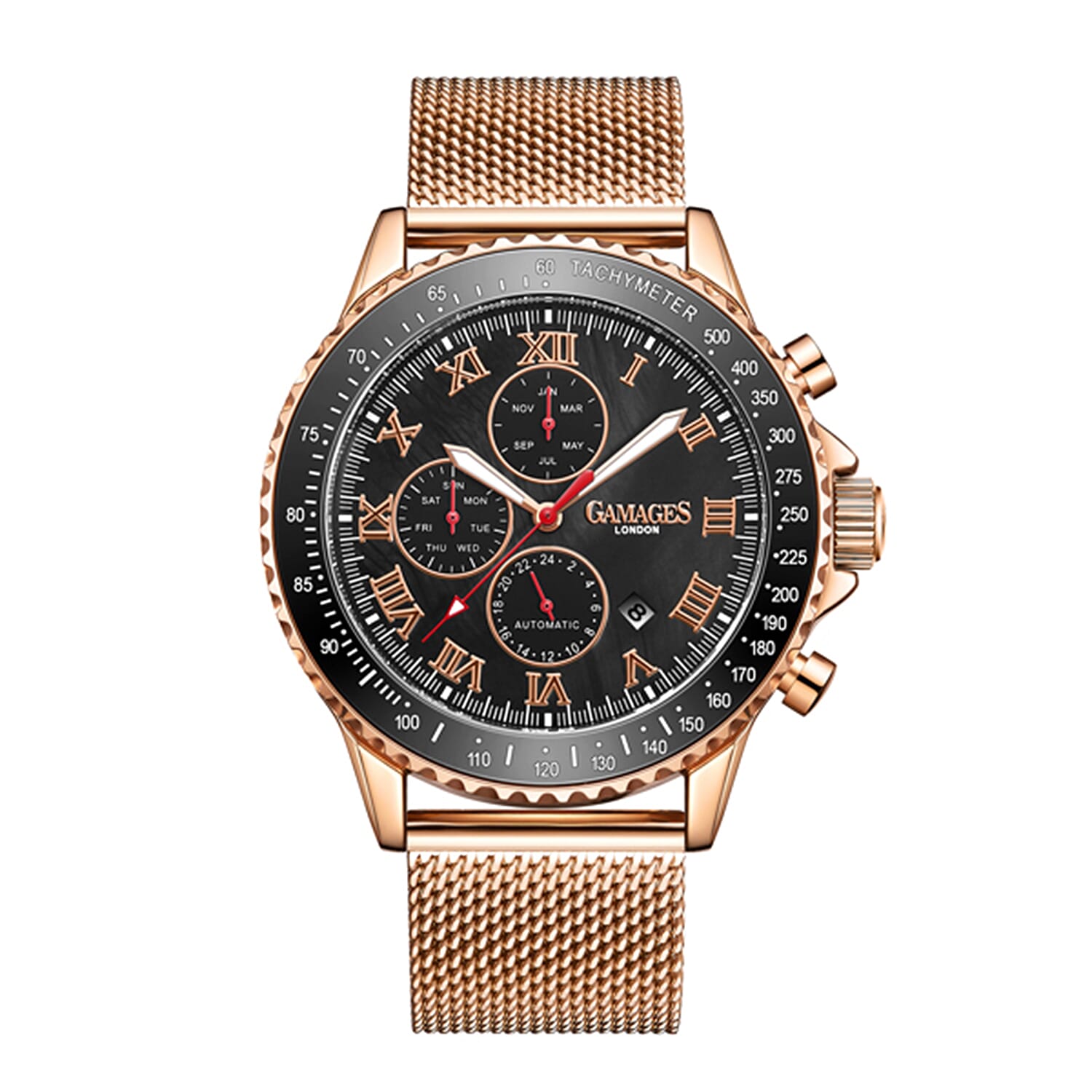 GAMAGES OF LONDON Limited Edition Hand Assembled Pinnacle Automatic Rose Black