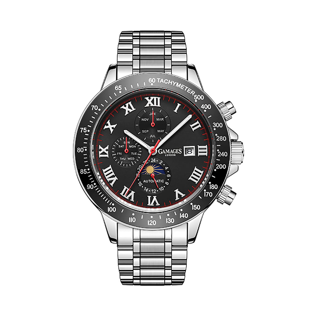 GAMAGES OF LONDON Limited Edition Hand Assembled Race Calendar Automatic Steel