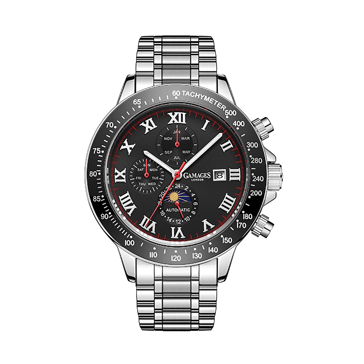 GAMAGES OF LONDON Limited Edition Hand Assembled Race Calendar Automatic Steel