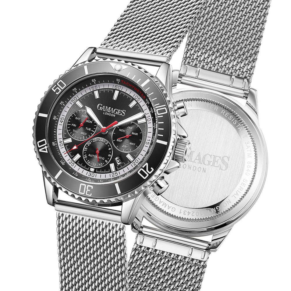 GAMAGES OF LONDON Limited Edition Hand Assembled Sports Racer Automatic Steel