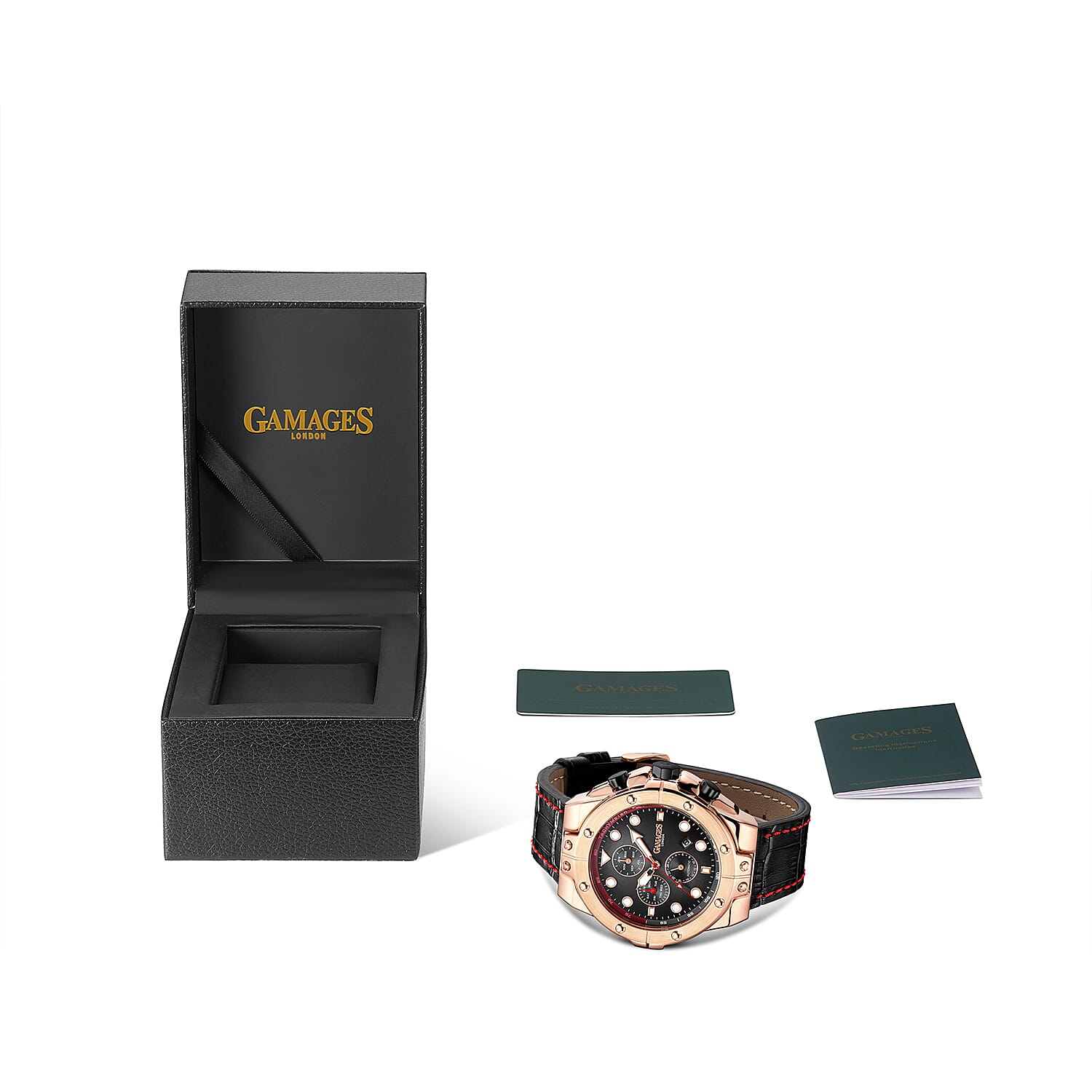 GAMAGES OF LONDON Limited Edition Hand Assembled Vessel Automatic Watch in Black