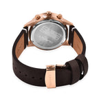 GANT BRADFORD Rose Gold Dial Water Resistant Watch with Brown Leather Strap