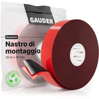Gauder Double-sided Acrylic Mounting Tape - 10m  No Nails, No Drilling, No Screwing, The Adehesive That Sticks on Tile, Metal, Plastic,Paint, Wood!