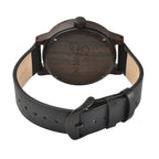 GENOA Japanese Movement Brown Sandalwood Dial Water Resistant Watch with Black Leather Strap