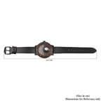 GENOA Japanese Movement Brown Sandalwood Dial Water Resistant Watch with Black Leather Strap