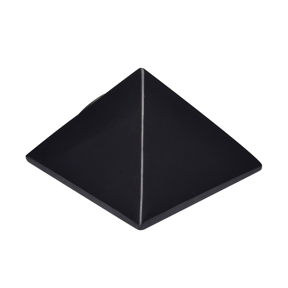 GENOA Shungite Pyramid Shape Japanese Movement Table Clock in Silver Tone