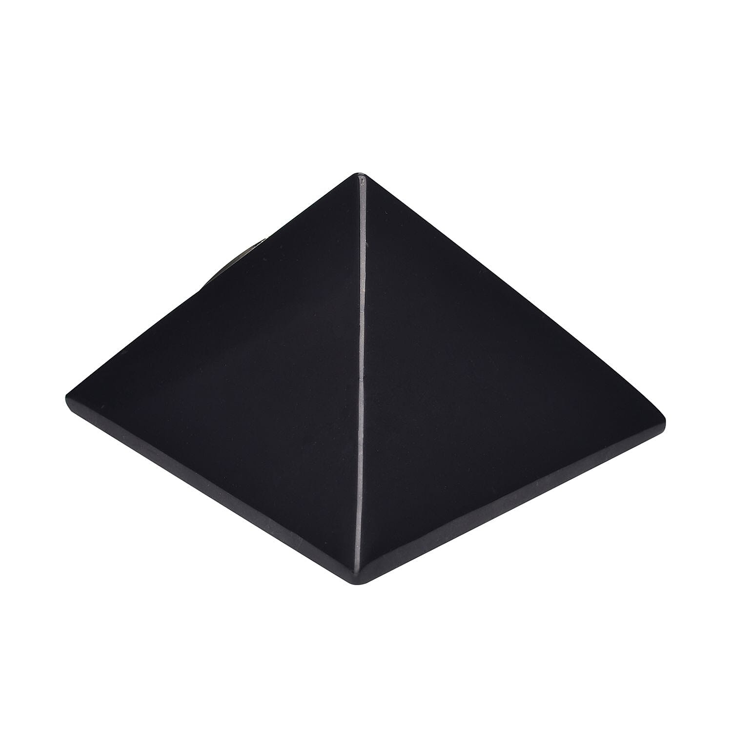GENOA Shungite Pyramid Shape Japanese Movement Table Clock in Silver Tone