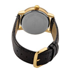 GENOA TIME LIMITED EDITION Dragon Series 3ATM WR Mother Of Pearl Dial & Gold Case Watch with Austrian Crystal Accents & Black Leather Strap Presented in a Gift Box