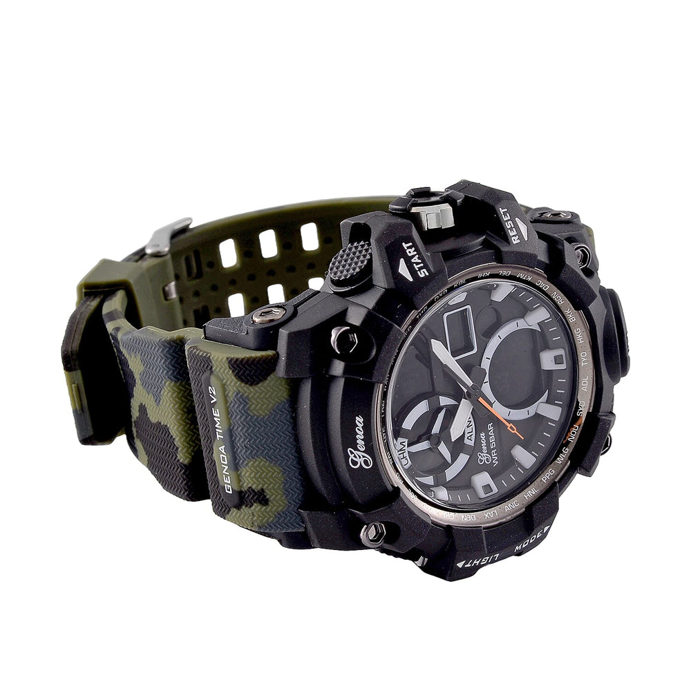 Japanese Mens Watch in Stainless Steel - Camouflage