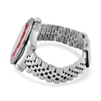 GENOA TIME V2 Miyota 2035 Japan Movt. 3ATM Water Resistant Pepsi Bezel Black Dial Mens Watch with Silver Colour Stainless Steel Strap