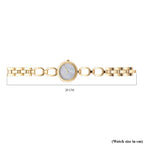 GENOA TIME V2 Miyota 2035 Japan Movt. 3ATM Water Resistant White Crystal & Grey MOP Dial Ladies Watch with Gold Colour Alloy Chain Strap and Gold-Tone Case
