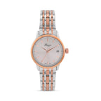 GENOA TIME V2 Miyota GM12 Japan Movt. 3ATM Water Resistant White Dial Watch with Silver and Rose Gold Colour Stainless Steel Strap