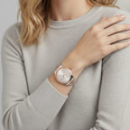 GENOA TIME V2 Miyota GM12 Japan Movt. 3ATM Water Resistant White Dial Watch with Silver and Rose Gold Colour Stainless Steel Strap