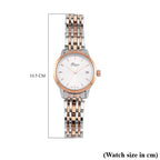 GENOA TIME V2 Miyota GM12 Japan Movt. 3ATM Water Resistant White Dial Watch with Silver and Rose Gold Colour Stainless Steel Strap