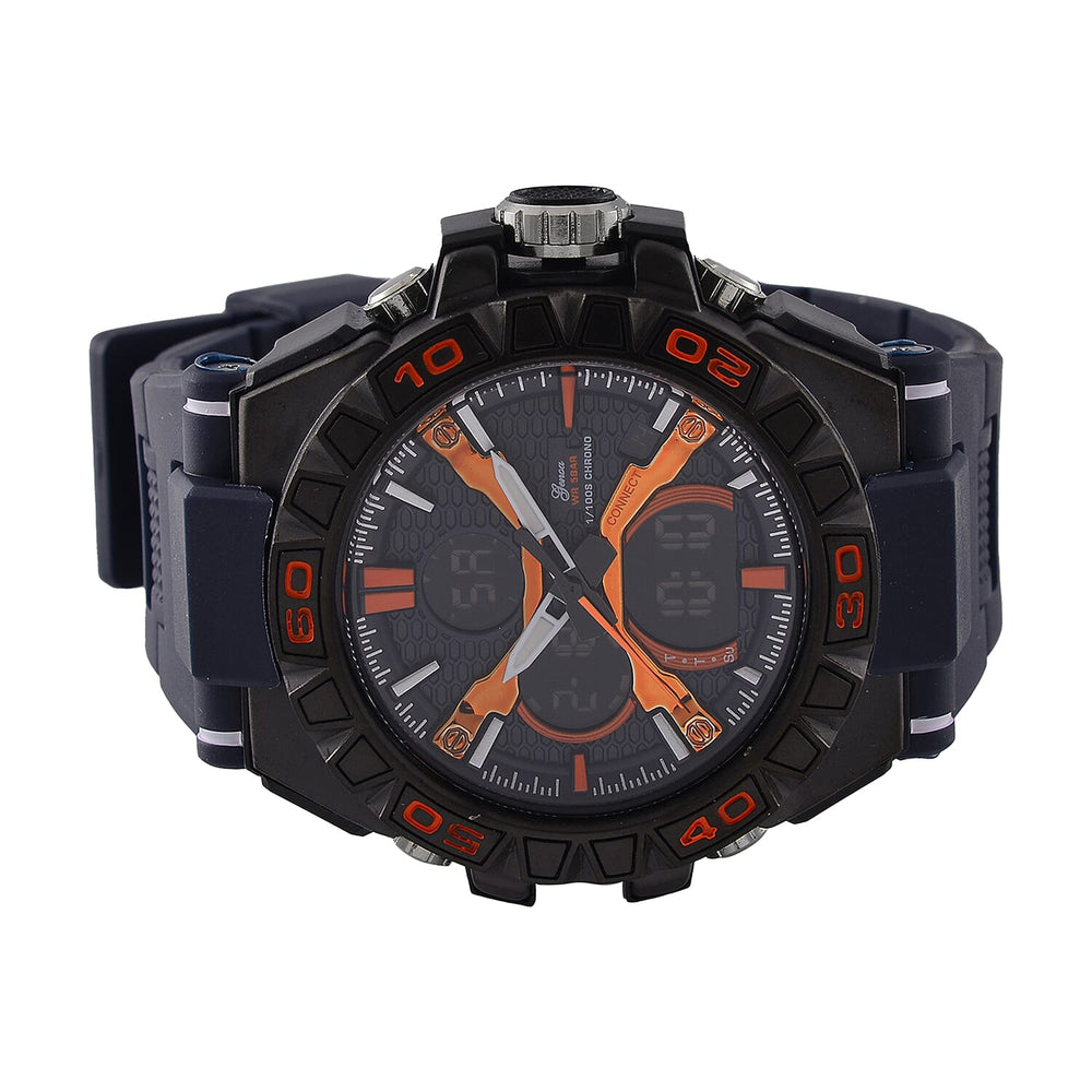 Japanese Mens Watch in Stainless Steel - Orange