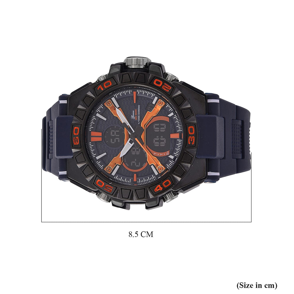 Japanese Mens Watch in Stainless Steel - Orange