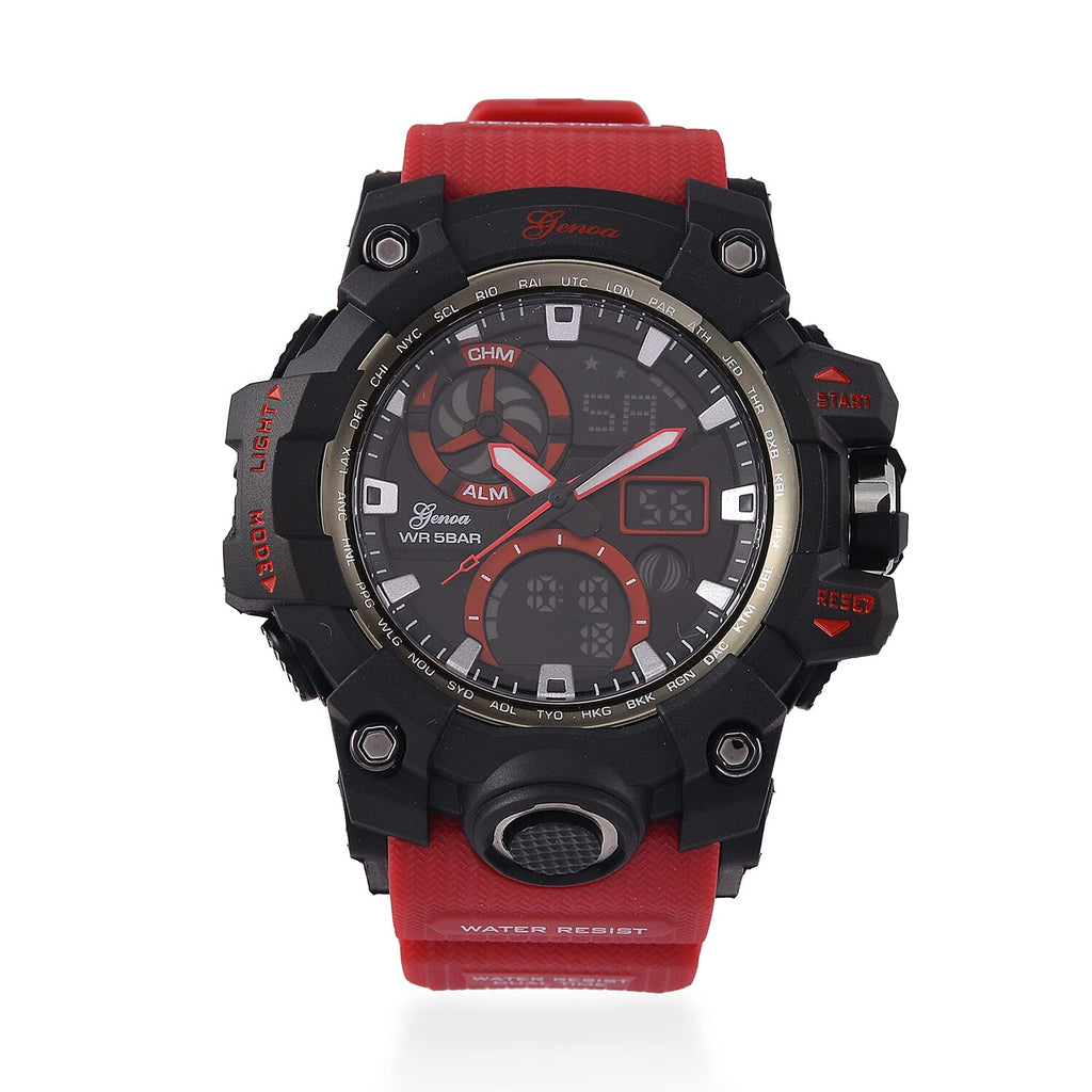 GENOA TIME V2, PC21S Japan movement 5ATM Watch - Red
