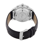 GENOA TIME V2 Quartz Movt. 3ATM Water Resistant White Dial Talking Watch with Black Colour Leather Strap and Silver-Tone Case