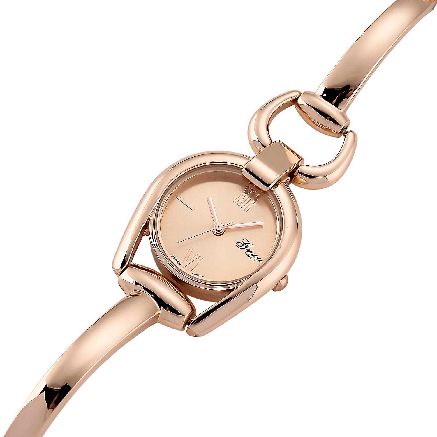 GENOA TIME V2 Sunshine Series Quartz PC21S 3ATM WR Rose Gold Dial & Rose Gold Case Ladies Watch with Rose Gold Strap
